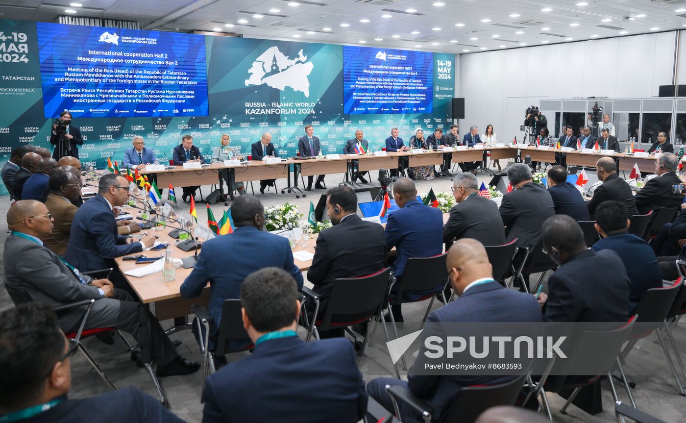 KAZANFORUM 2024. Head of Tatarstan Rustam Minnikhanov meets with foreign ambassadors in Russia