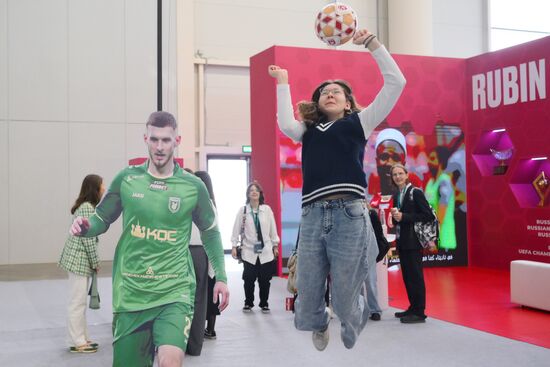 The Russia – Islamic World: KAZANFORUM 2024. The stand of FC Rubin. Photos can be used on terms listed in the media-bank's Forum section. Location: Russia, Republic of Tatarstan, Kazan. Author: Pavel Bednyakov/Sputnik. Russia – Islamic World: KAZANFORUM 2024