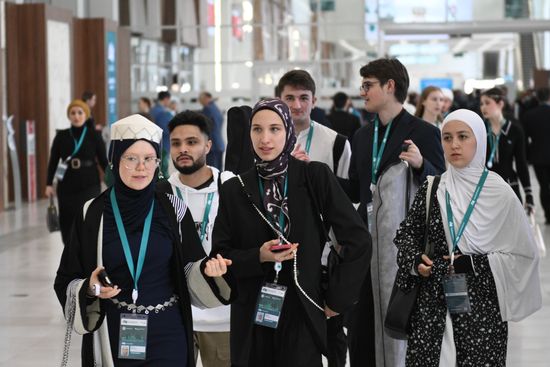 On the sidelines of KAZANFORUM 2024: Russia – Islamic World. To use the image, see the terms of use in the Kazanforum section of this media bank. Location: Russia, Republic of Tatarstan, Kazan. Author: Kirill Zykov/Sputnik. Russia – Islamic World: KAZANFORUM 2024