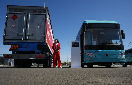 The KAZANFORUM 2024: Russia – Islamic World. The exhibition of equipment in front of Kazan EXPO pavilions. Photos can be used on terms listed in the media-bank's Forum section. Location: Russia, Republic of Tatarstan, Kazan. Author: Alexandr Kryazhev/Sputnik. Russia – Islamic World: KAZANFORUM 2024