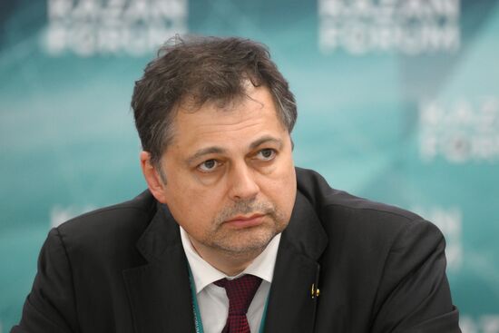 KAZANFORUM 2024. Plenary session, Humanitarian diplomacy and diplomacy of new spheres. Vladimir Kuznetsov, Director, UN Information Center in Moscow. Images can be used under terms set out in the Kazanforum section of the Media Bank. Location: Russia, Republic of Tatarstan, Kazan. Author: Vladimir Astapkovich/Sputnik. KAZANFORUM 2024. Plenary session, Humanitarian diplomacy and diplomacy of new spheres
