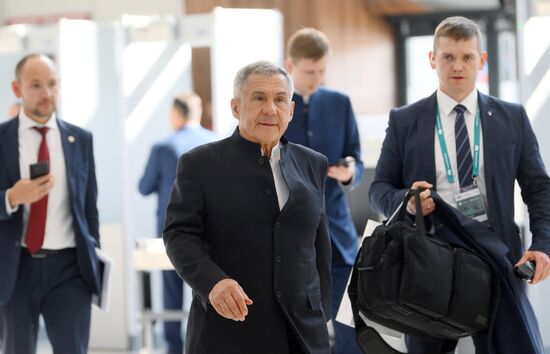 The KAZANFORUM 2024: Russia – Islamic World. Rustam Minnikhanov, Head of the Republic of Tatarstan, Chairman of the Russia Islamic World strategic vision group. Photos can be used on terms listed in the media-bank's Forum section. Location: Russia, Republic of Tatarstan, Kazan. Author: Kristina Kormilitsyna/Sputnik. Russia – Islamic World: KAZANFORUM 2024