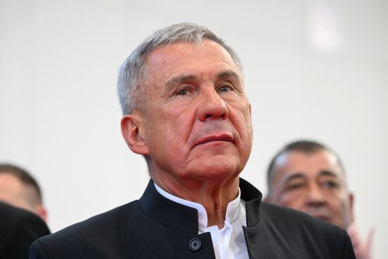The KAZANFORUM 2024: Russia – Islamic World. Rustam Minnikhanov, Head of the Republic of Tatarstan, Chairman of the Russia Islamic World strategic vision group. Photos can be used on terms listed in the media-bank's Forum section. Location: Russia, Republic of Tatarstan, Kazan. Author: Ilya Pitalev/Sputnik. Russia – Islamic World: KAZANFORUM 2024