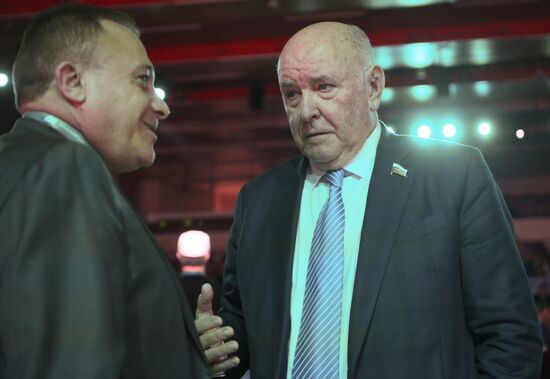 KAZANFORUM 2024. Plenary session: Financial and Logistics Infrastructure of Russia and the OIC Countries. Right: Grigory Karasin, Chairman of the Federation Council Committee on Foreign Affairs. Photos can be used on terms listed in the media-bank's Forum section. Location: Russia, Republic of Tatarstan, Kazan. Author: Kristina Kormilitsyna/Sputnik. KAZANFORUM 2024. PLENARY SESSION: FINANCIAL AND LOGISTICS INFRASTRUCTURE OF RUSSIA AND THE OIC COUNTRIES