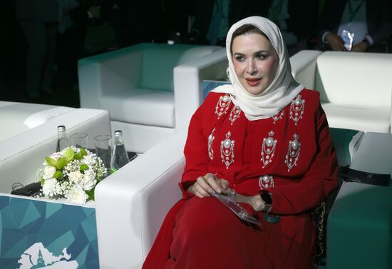 KAZANFORUM 2024. Plenary session: Financial and Logistics Infrastructure of Russia and the OIC Countries. Sheikha Nakhla Humaid Ahmed Al Qassimi, Chairperson, Women's Empowerment Council, Ajman University. Photos can be used on terms listed in the media-bank's Forum section. Location: Russia, Republic of Tatarstan, Kazan. Author: Pavel Bednyakov/Sputnik. KAZANFORUM 2024. PLENARY SESSION: FINANCIAL AND LOGISTICS INFRASTRUCTURE OF RUSSIA AND THE OIC COUNTRIES