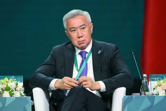 KAZANFORUM 2024. Plenary session: Financial and Logistics Infrastructure of Russia and the OIC Countries. Serik Zhumangarin, Deputy Prime Minister of Kazakhstan. Photos can be used on terms listed in the media-bank's Forum section. Location: Russia, Republic of Tatarstan, Kazan. Author: Pavel Bednyakov/Sputnik. KAZANFORUM 2024. PLENARY SESSION: FINANCIAL AND LOGISTICS INFRASTRUCTURE OF RUSSIA AND THE OIC COUNTRIES