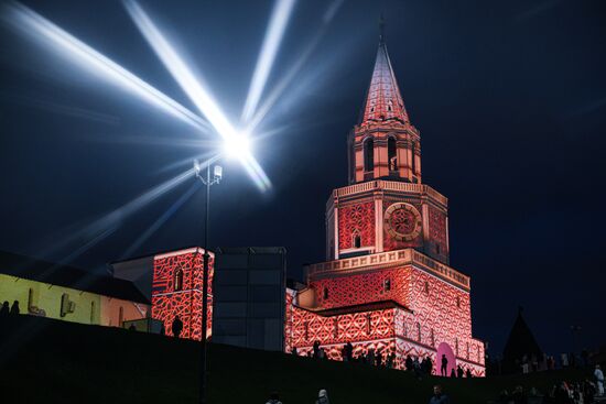 KAZANFORUM 2024. Light show on the walls of the Kazan Kremlin
