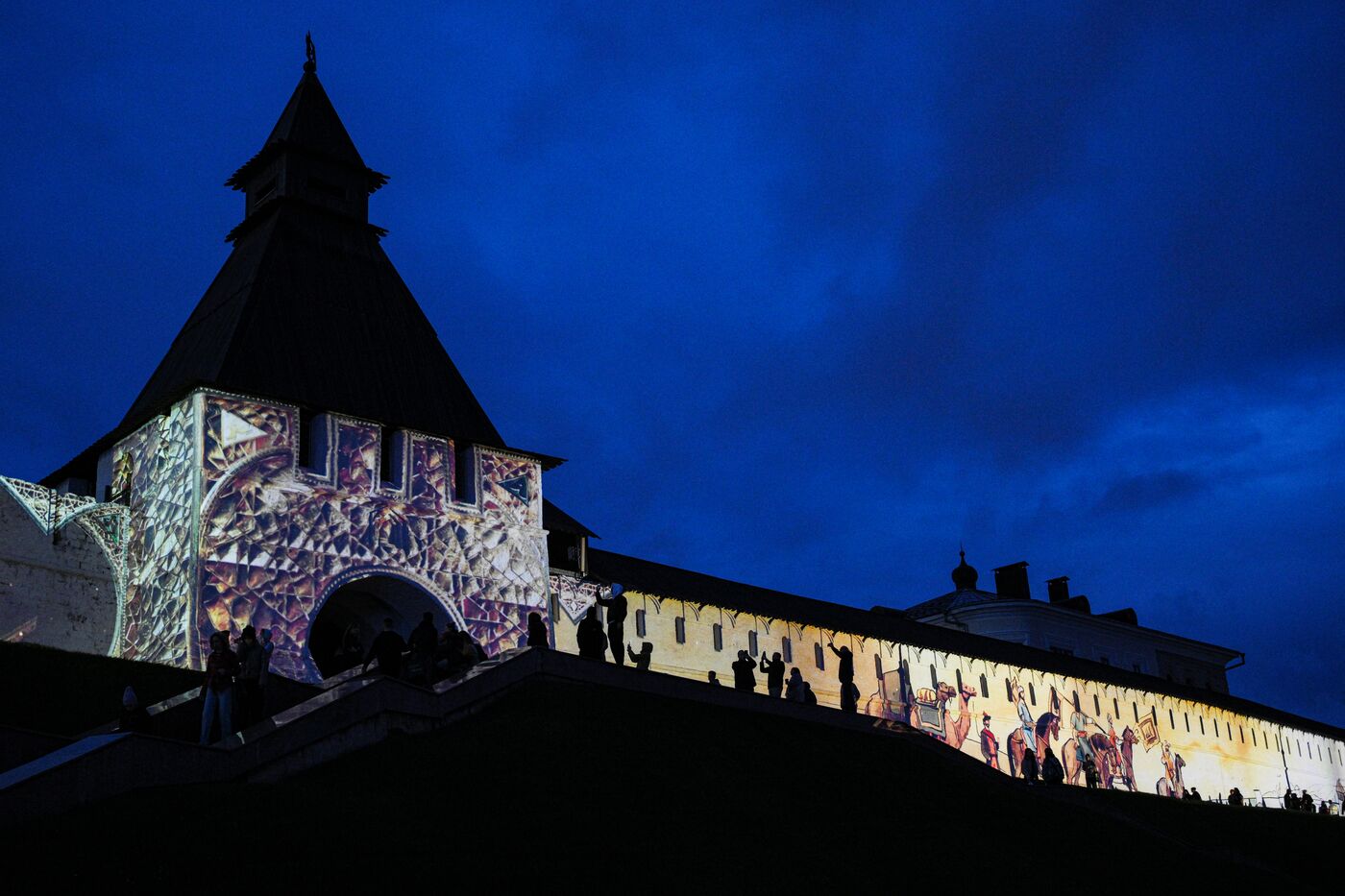 KAZANFORUM 2024. Light show on the walls of the Kazan Kremlin