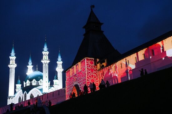 KAZANFORUM 2024. Light show on the walls of the Kazan Kremlin