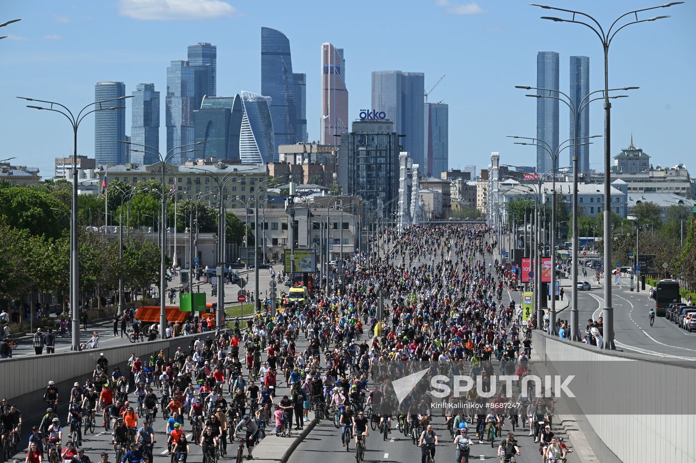 Russia Moscow Spring Bicycle Festival
