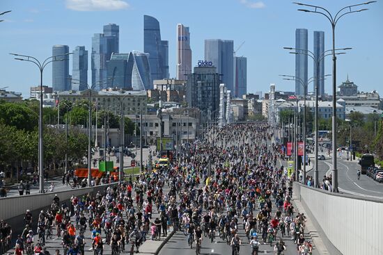 Russia Moscow Spring Bicycle Festival