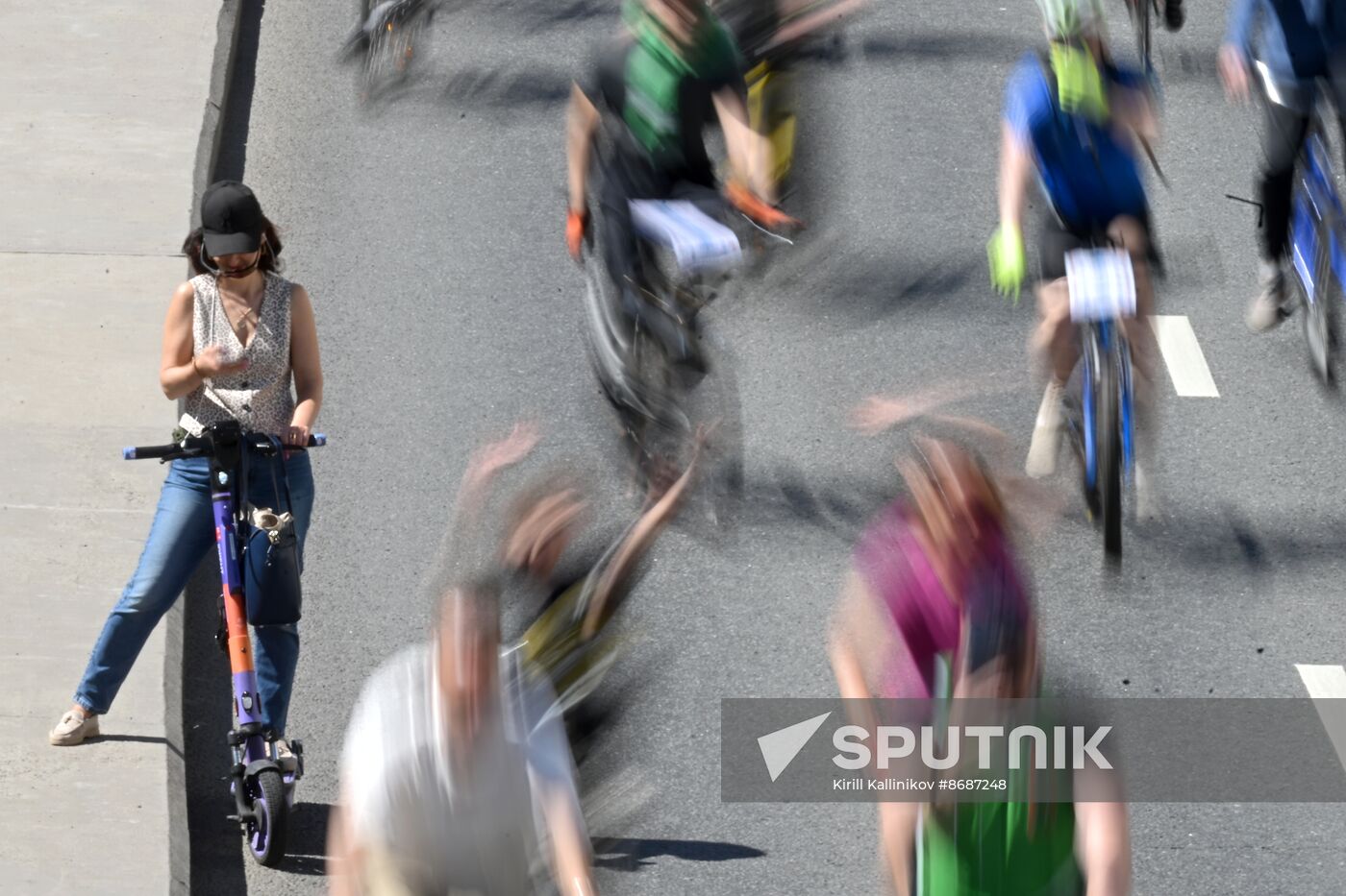 Russia Moscow Spring Bicycle Festival