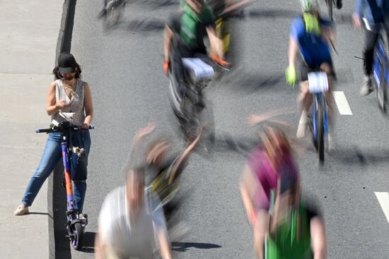 Russia Moscow Spring Bicycle Festival