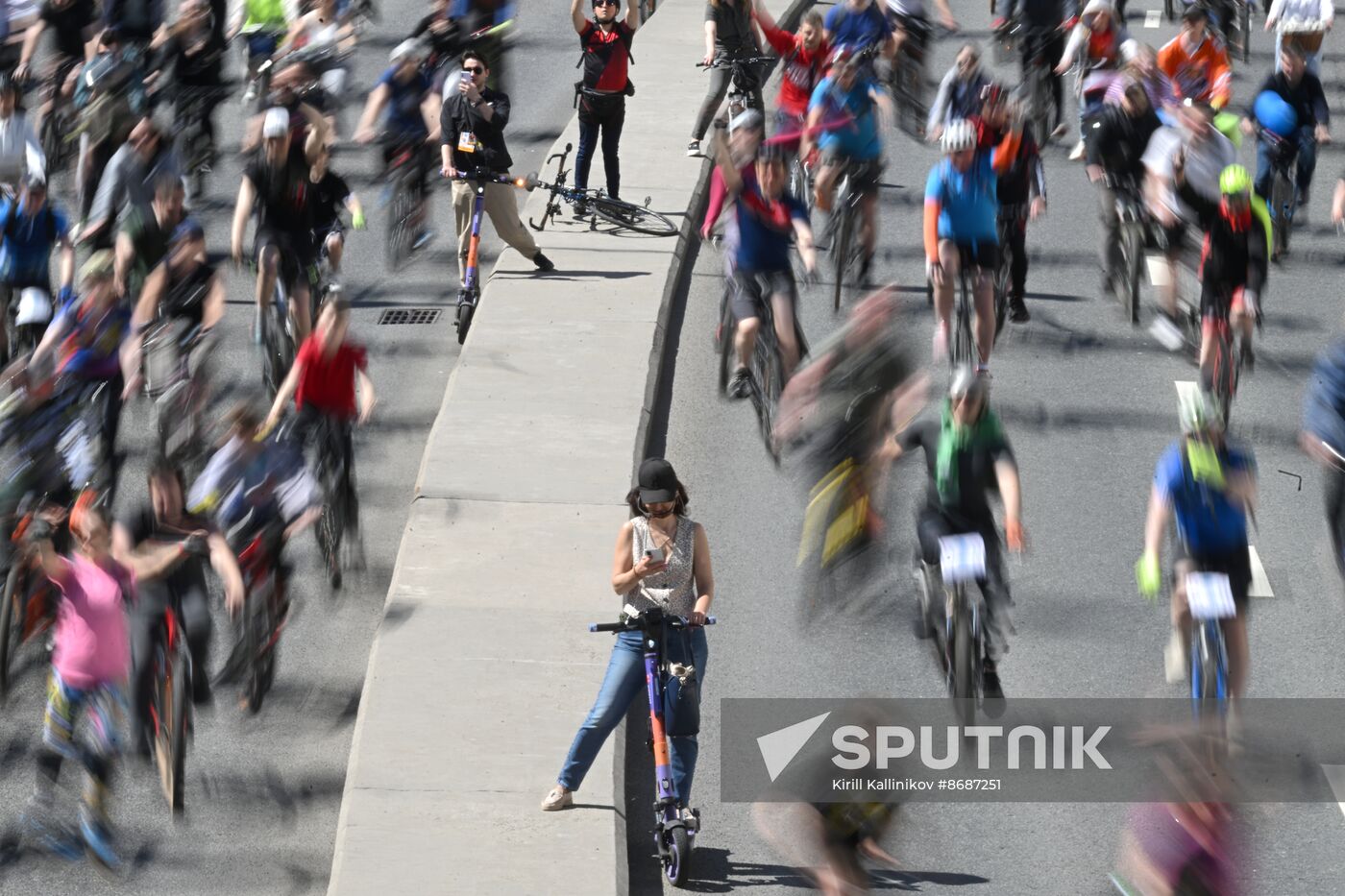 Russia Moscow Spring Bicycle Festival