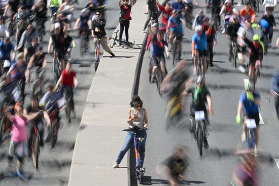 Russia Moscow Spring Bicycle Festival