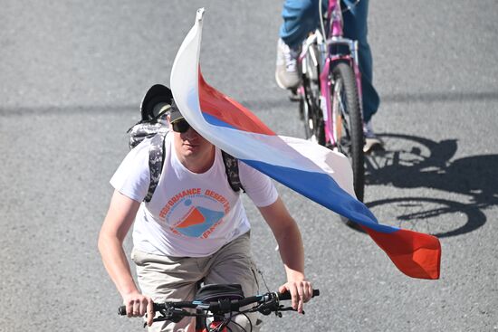 Russia Moscow Spring Bicycle Festival