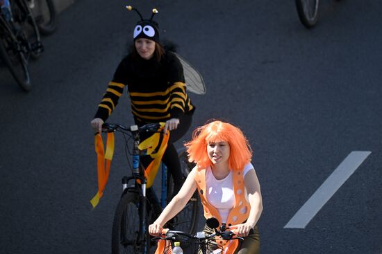 Russia Moscow Spring Bicycle Festival