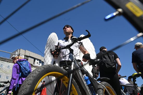 Russia Moscow Spring Bicycle Festival
