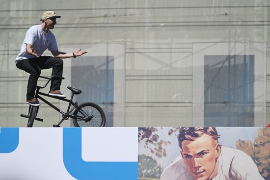 Russia Moscow Spring Bicycle Festival