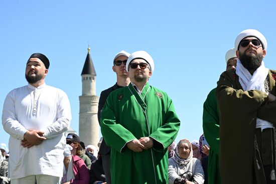 KAZANFORUM 2024. Festive events dedicated to the day of adoption of Islam by Volga Bulgaria “Izge Bolgar zhyeny." Photos can be used on terms listed in the media bank Forum section. Location: Russia, Republic of Tatarstan, Bolgar. Author: Maksim Bogodvid/Sputnik. KAZANFORUM 2024. Festive events dedicated to the day of adoption of Islam by Volga Bulgaria “Izge Bolgar zhyeny"
