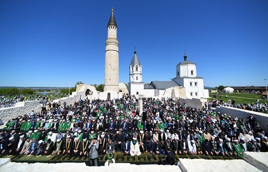 KAZANFORUM 2024. Festive events dedicated to the day of adoption of Islam by Volga Bulgaria “Izge Bolgar zhyeny." Photos can be used on terms listed in the media bank Forum section. Location: Russia, Republic of Tatarstan, Bolgar. Author: Maksim Bogodvid/Sputnik. KAZANFORUM 2024. Festive events dedicated to the day of adoption of Islam by Volga Bulgaria “Izge Bolgar zhyeny"