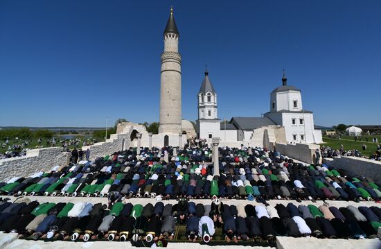 KAZANFORUM 2024. Festive events dedicated to the day of adoption of Islam by Volga Bulgaria “Izge Bolgar zhyeny." Photos can be used on terms listed in the media bank Forum section. Location: Russia, Republic of Tatarstan, Bolgar. Author: Maksim Bogodvid/Sputnik. KAZANFORUM 2024. Festive events dedicated to the day of adoption of Islam by Volga Bulgaria “Izge Bolgar zhyeny"