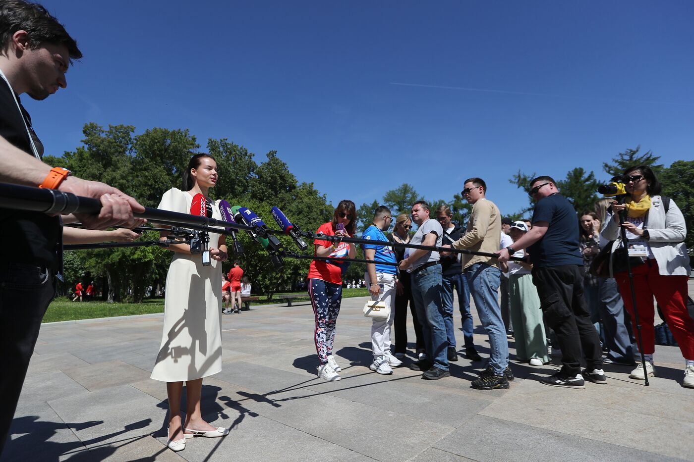 RUSSIA EXPO. Sports procession devoted to 105th anniversary of first parade on Red Square.