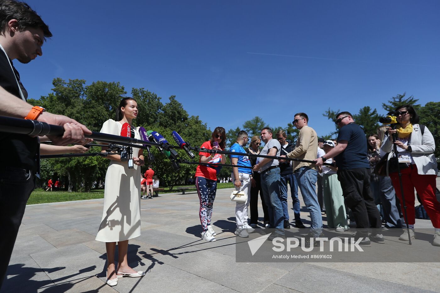 RUSSIA EXPO. Sports procession devoted to 105th anniversary of first parade on Red Square.