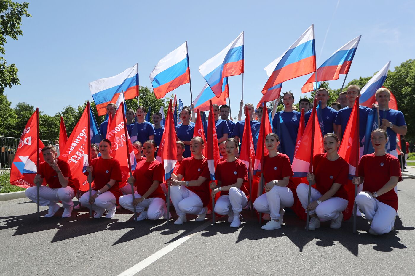 RUSSIA EXPO. Sports procession devoted to 105th anniversary of first parade on Red Square.