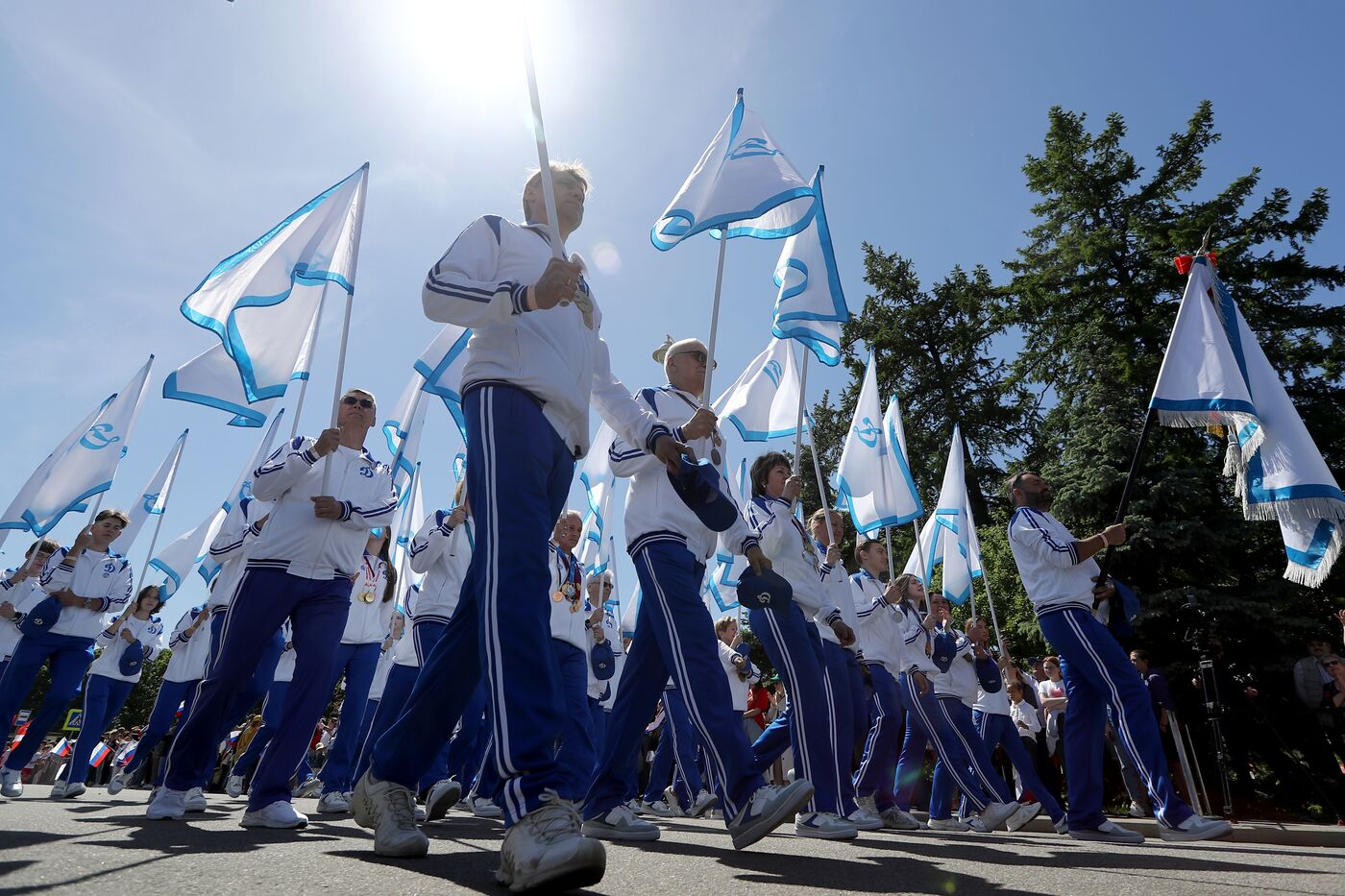 RUSSIA EXPO. Sports procession devoted to 105th anniversary of first parade on Red Square.