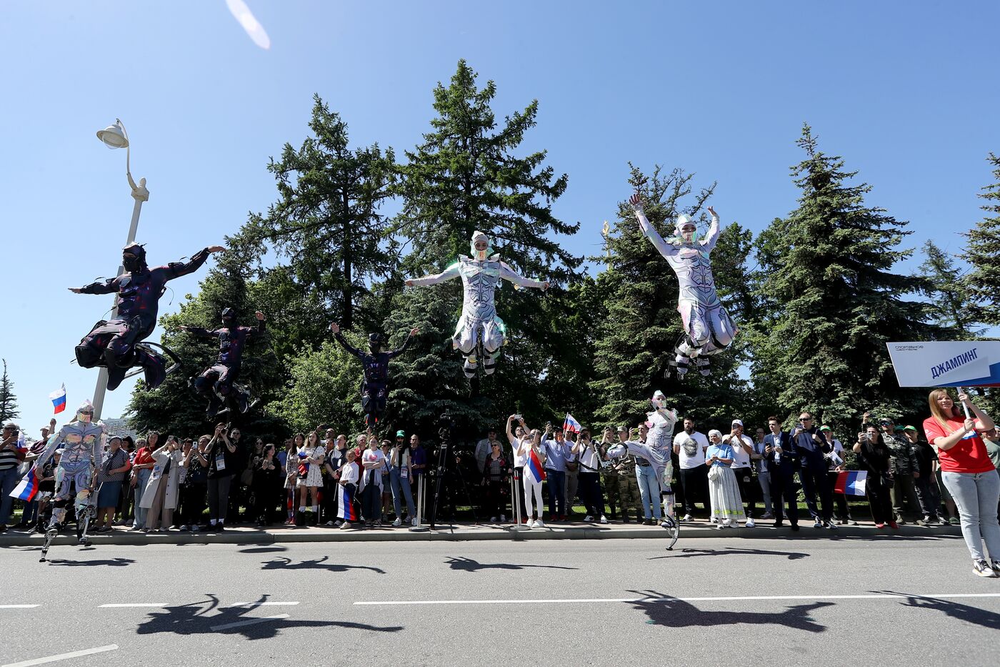 RUSSIA EXPO. Sports procession devoted to 105th anniversary of first parade on Red Square.