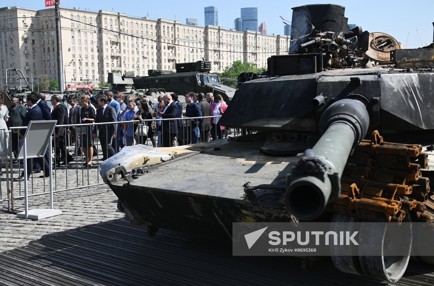 Russia Ukraine Captured Military Equipment Exhibition Diplomats