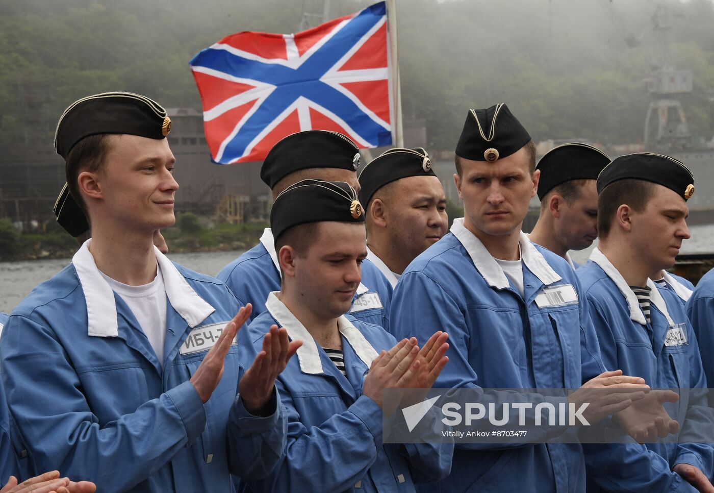 Russia Navy Submarine Petropavlovsk-Kamchatsky Exercise Welcoming