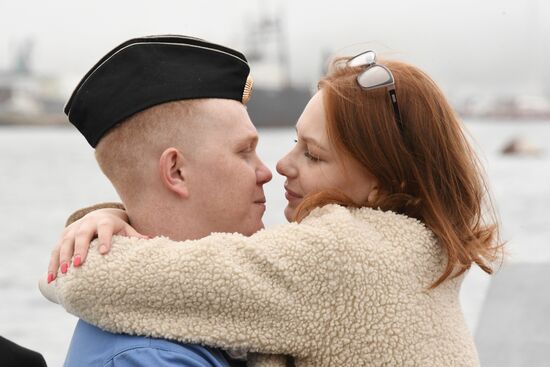 Russia Navy Submarine Petropavlovsk-Kamchatsky Exercise Welcoming