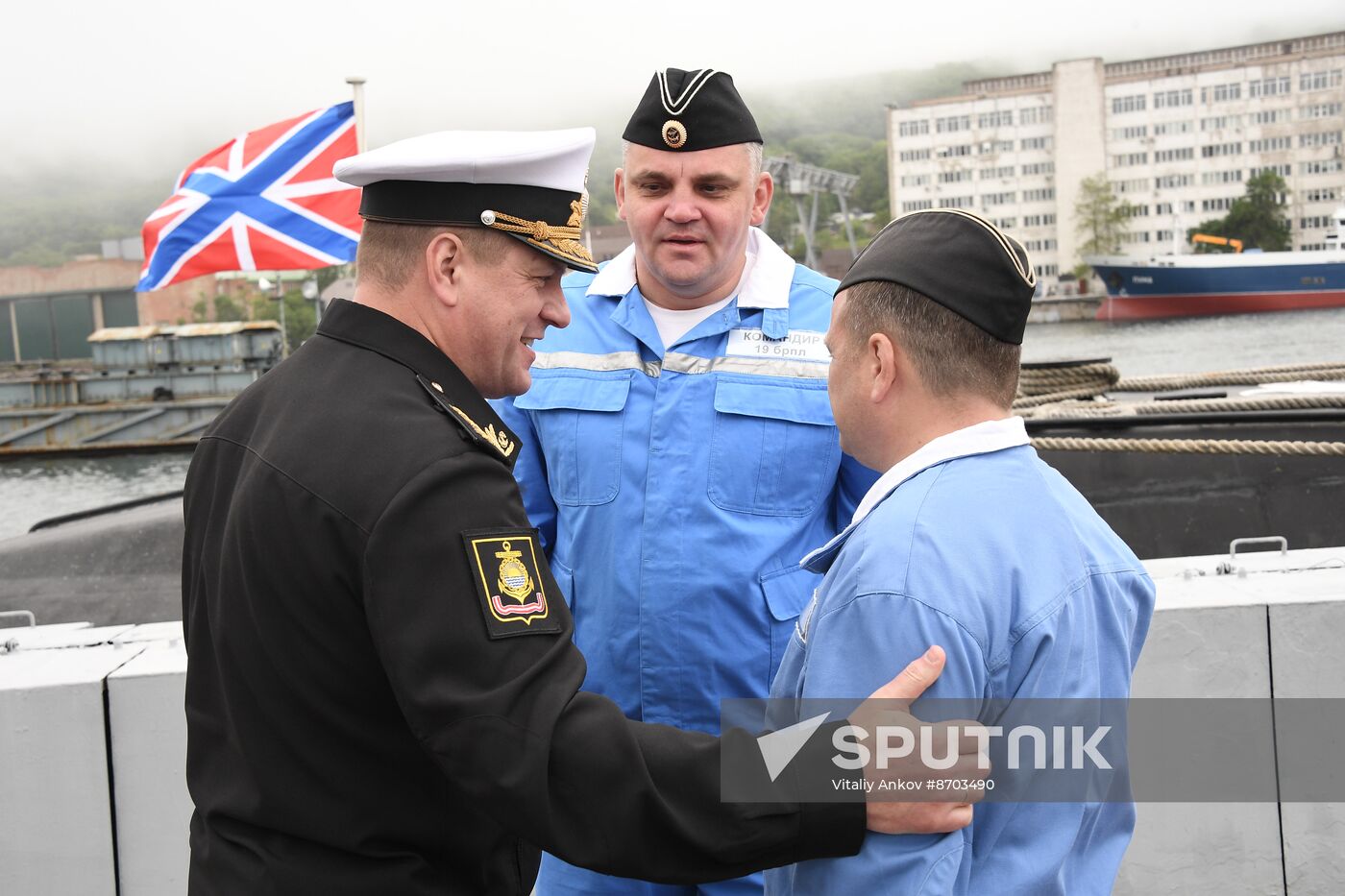 Russia Navy Submarine Petropavlovsk-Kamchatsky Exercise Welcoming