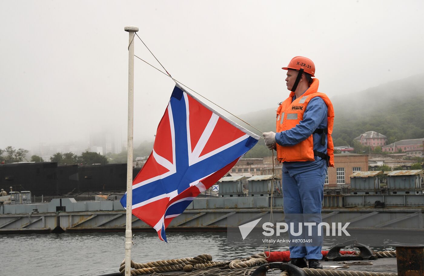 Russia Navy Submarine Petropavlovsk-Kamchatsky Exercise Welcoming