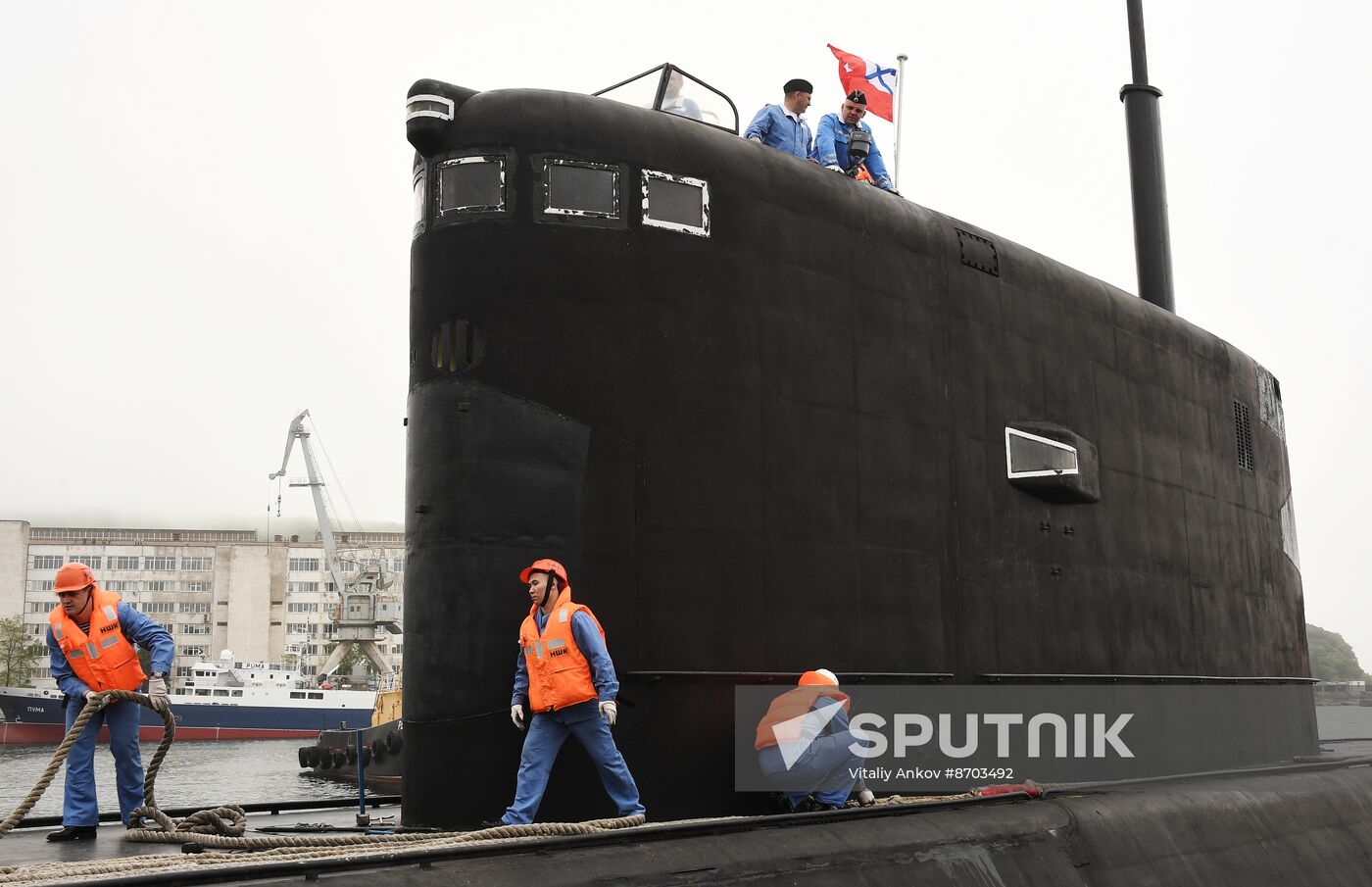 Russia Navy Submarine Petropavlovsk-Kamchatsky Exercise Welcoming