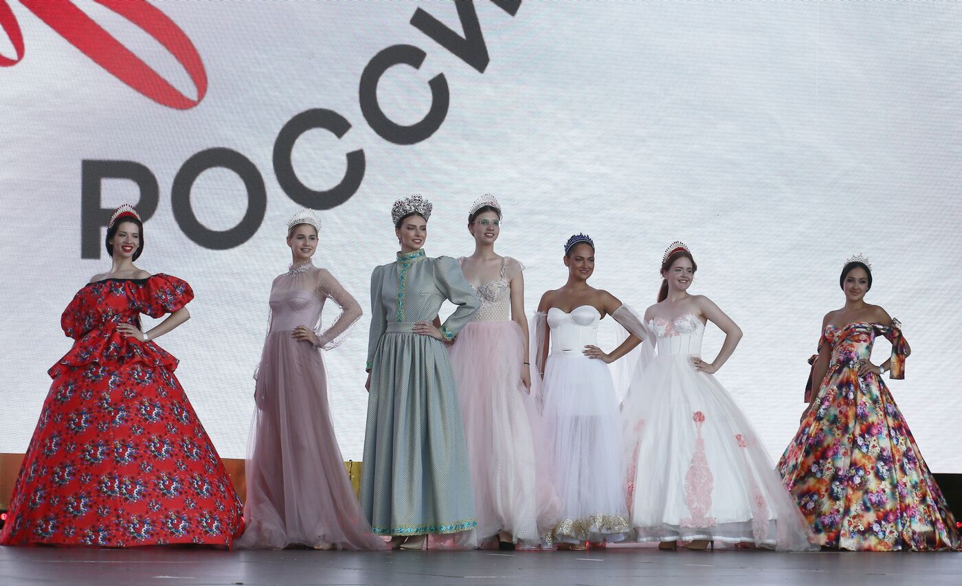 RUSSIA EXPO. Ethnic costume parade as part of Beauty of Russia: 30 Years Reflecting the Russian Soul project