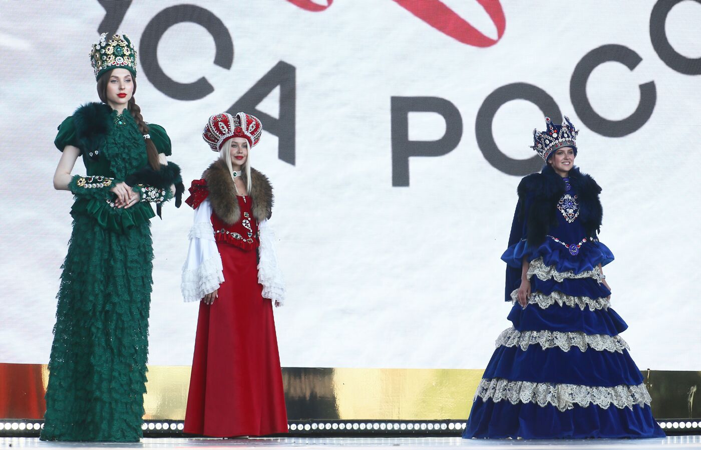 RUSSIA EXPO. Ethnic costume parade as part of Beauty of Russia: 30 Years Reflecting the Russian Soul project