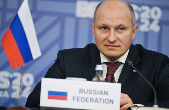 Russian Emergency Situations Minister Alexander Kurenkov attends a meeting of the Heads of BRICS Emergency Agencies in Kazan, Republic of Tatarstan, Russia. Location: Russia, Republic of Tatarstan, Kazan. Author: Maksim Bogodvid/Sputnik. Meeting of the Heads of BRICS Emergency Agencies