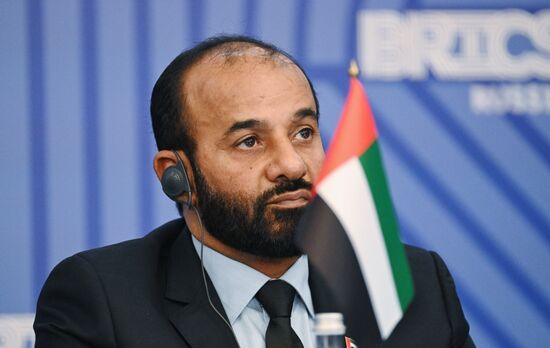 Vice President of the National Emergency Crisis and Disaster Management Authority (NCEMA) of the United Arab Emirates (UAE) Obaid Rashid Al Hosan Al Shamsi attends a meeting of the Heads of BRICS Emergency Agencies in Kazan, Republic of Tatarstan, Russia. Location: Russia, Republic of Tatarstan, Kazan. Author: Maksim Bogodvid/Sputnik. Meeting of the Heads of BRICS Emergency Agencies