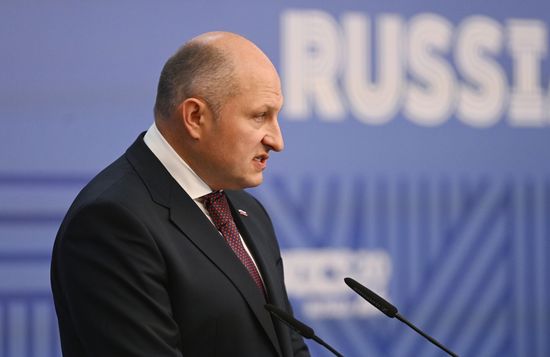 Russian Emergency Situations Minister Alexander Kurenkov speaks during a meeting of the Heads of BRICS Emergency Agencies in Kazan, Republic of Tatarstan, Russia. Location: Russia, Republic of Tatarstan, Kazan. Author: Mikhail Voskresenskiy. Meeting of the Heads of BRICS Emergency Agencies