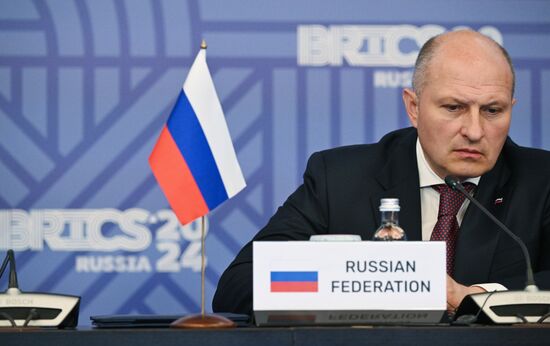 Minister of Civil Defence, Emergencies and Disaster Relief Alexander Kurenkov at the Meeting of the Heads of BRICS Emergency Agencies in Kazan. Location: Russia, Republic of Tatarstan, Kazan. Author: Maksim Bogodvid/Sputnik. Meeting of the Heads of BRICS Emergency Agencies