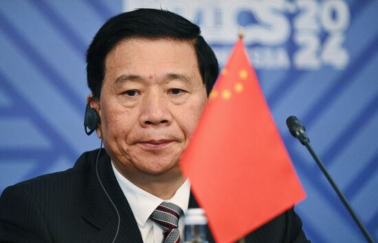 Chinese Minister of Emergency Management Wang Xiangxi during a meeting of the Heads of BRICS Emergency Agencies in Kazan, Republic of Tatarstan, Russia. Location: Russia, Republic of Tatarstan, Kazan. Author: Maksim Bogodvid/Sputnik. Meeting of the Heads of BRICS Emergency Agencies