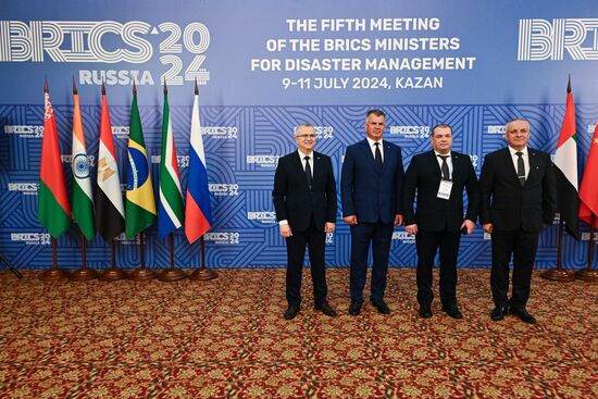 Russia's delegation at the meeting of the Heads of BRICS Emergency Agencies in Kazan, Republic of Tatarstan, Russia. Left: Director of the Department of International Activities of the Ministry of Emergency Situations of Russia Oleg Kuznetsov. Location: Russia, Republic of Tatarstan, Kazan. Author: Maksim Bogodvid. Meeting of the Heads of BRICS Emergency Agencies