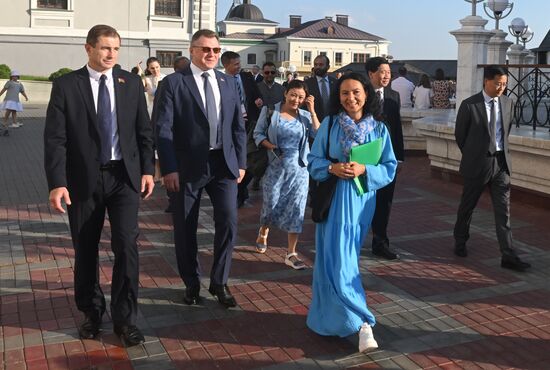 A tour of the Kazan Kremlin for participants in the Meeting of the Heads of BRICS Emergency Agencies. Location: Russia, Republic of Tatarstan, Kazan. Author: Mikhail Voskresenskiy. Meeting of the Heads of BRICS Emergency Agencies