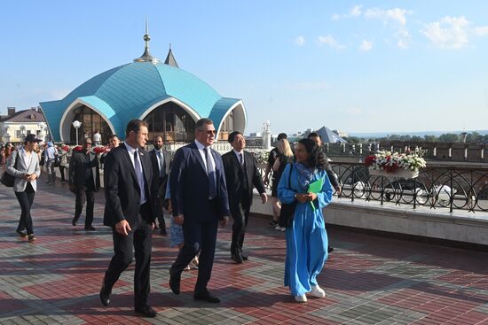 A tour of the Kazan Kremlin for participants in the Meeting of the Heads of BRICS Emergency Agencies. Location: Russia, Republic of Tatarstan, Kazan. Author: Mikhail Voskresenskiy. Meeting of the Heads of BRICS Emergency Agencies