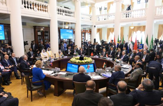 The BRICS Parliamentary Forum. Meeting, Parliamentary Changes in BRICS: Prospects of Strengthening Interparliamentary Cooperation. From left: Vyacheslav Volodin, Speaker of the State Duma, and Valentina Matvienko, Speaker of the Federation Council. Location: Russia, St. Petersburg. Author: Alexei Danichev. 10th BRICS Parliamentary Forum