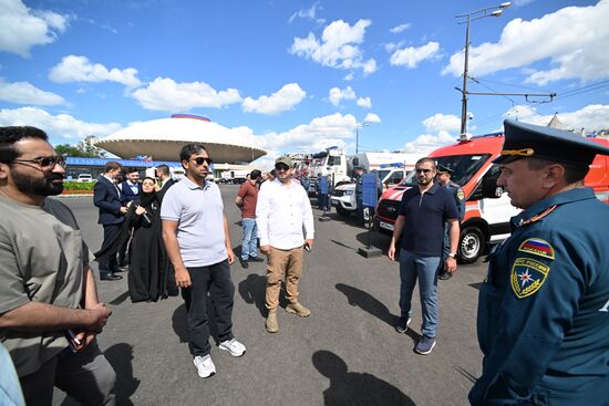 The Meeting of the Heads of BRICS Emergency Agencies. A tour of the fire and rescue equipment. Location: Russia, Republic of Tatarstan, Kazan. Author: Maksim Bogodvid. Meeting of the Heads of BRICS Emergency Agencies