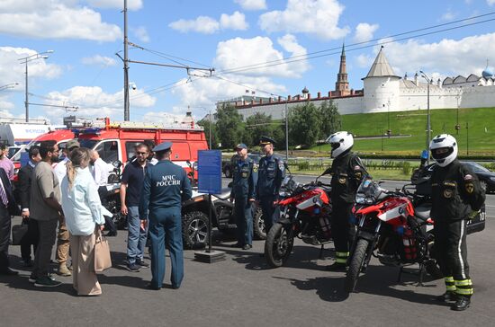 The Meeting of the Heads of BRICS Emergency Agencies. A tour of the fire and rescue equipment. Location: Russia, Republic of Tatarstan, Kazan. Author: Mikhail Voskresenskiy. Meeting of the Heads of BRICS Emergency Agencies